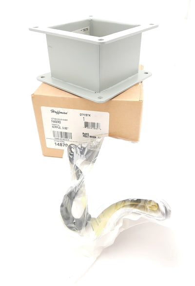 New Hoffman F44WN3 Wireway Nipple Steel Feed-Through Conduit, 4 x 4 x 3" NEMA 12