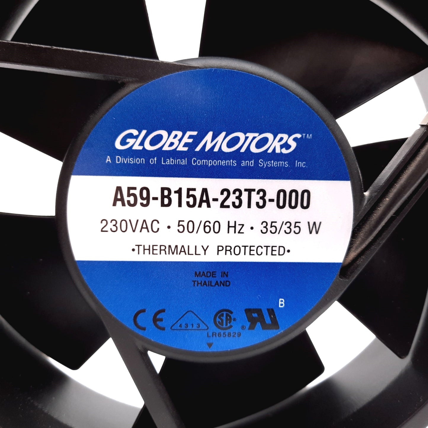 Used Globe Motors A59-B15A-23T3-000 AC Axial Fan, 230VAC, 35W, 215CFM, 3200RPM