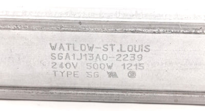 Used Watlow SGA1J13A0-2239 High Temp Clamp On Strip Heater, 500W, 240V AC, 13" Length