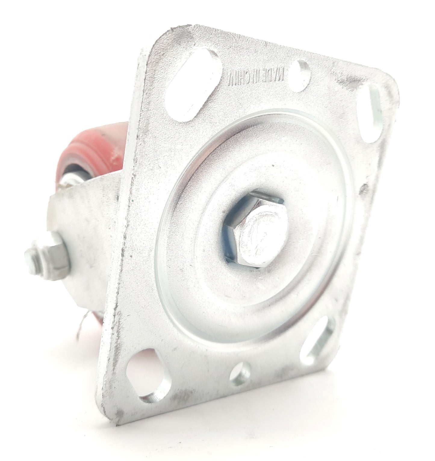 Used Lot of 4 Rubber Wheel Swivel Casters W/Wheel Locks 4" Diameter 48mm Thick