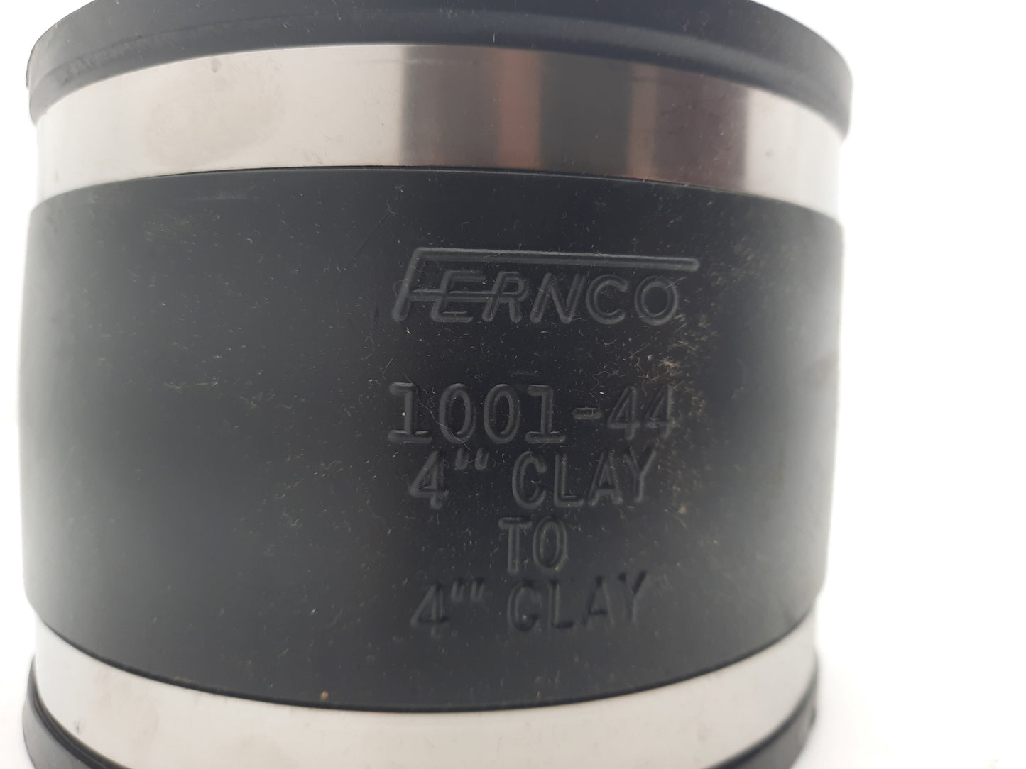 New Lot of 2 Fernco 1001-44 Flexible PVC Pipe Coupling 4" Clay to 4" Clay