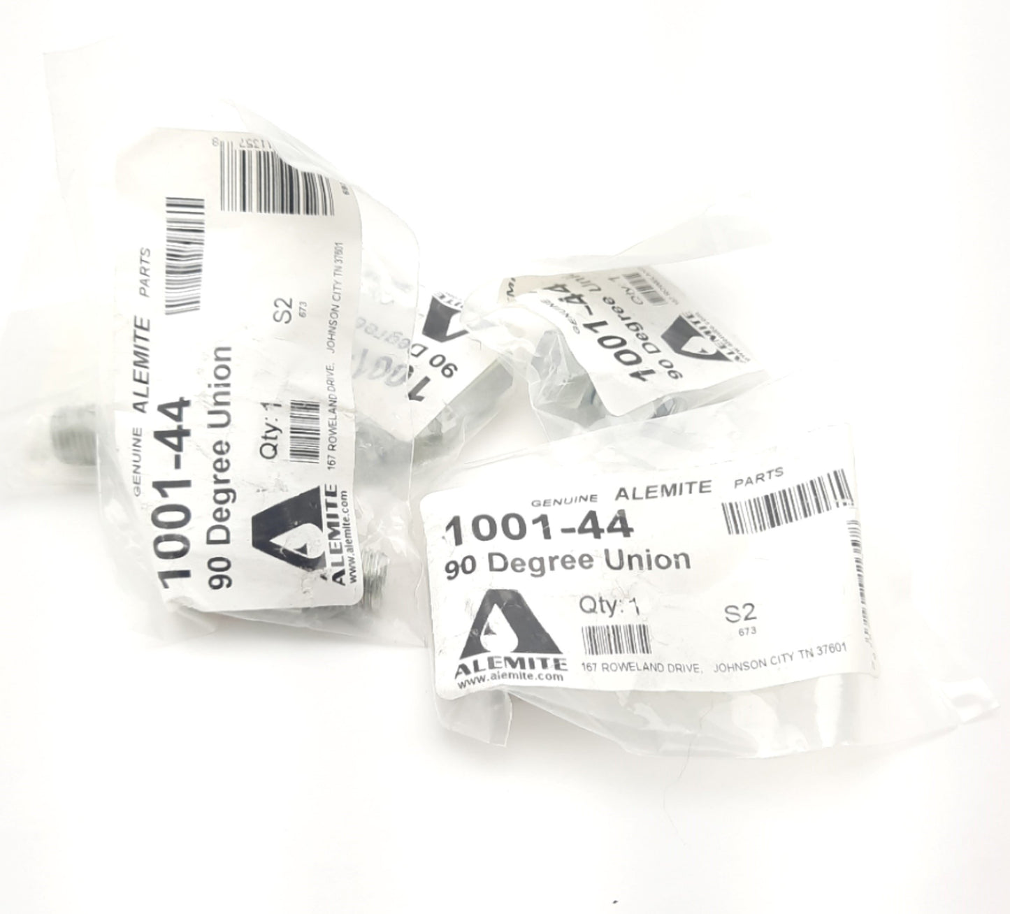 New Lot of 5 Alemite 1001-44 90 Degree Union Swivel Adapter fitting 1/4" NPT F NPT M