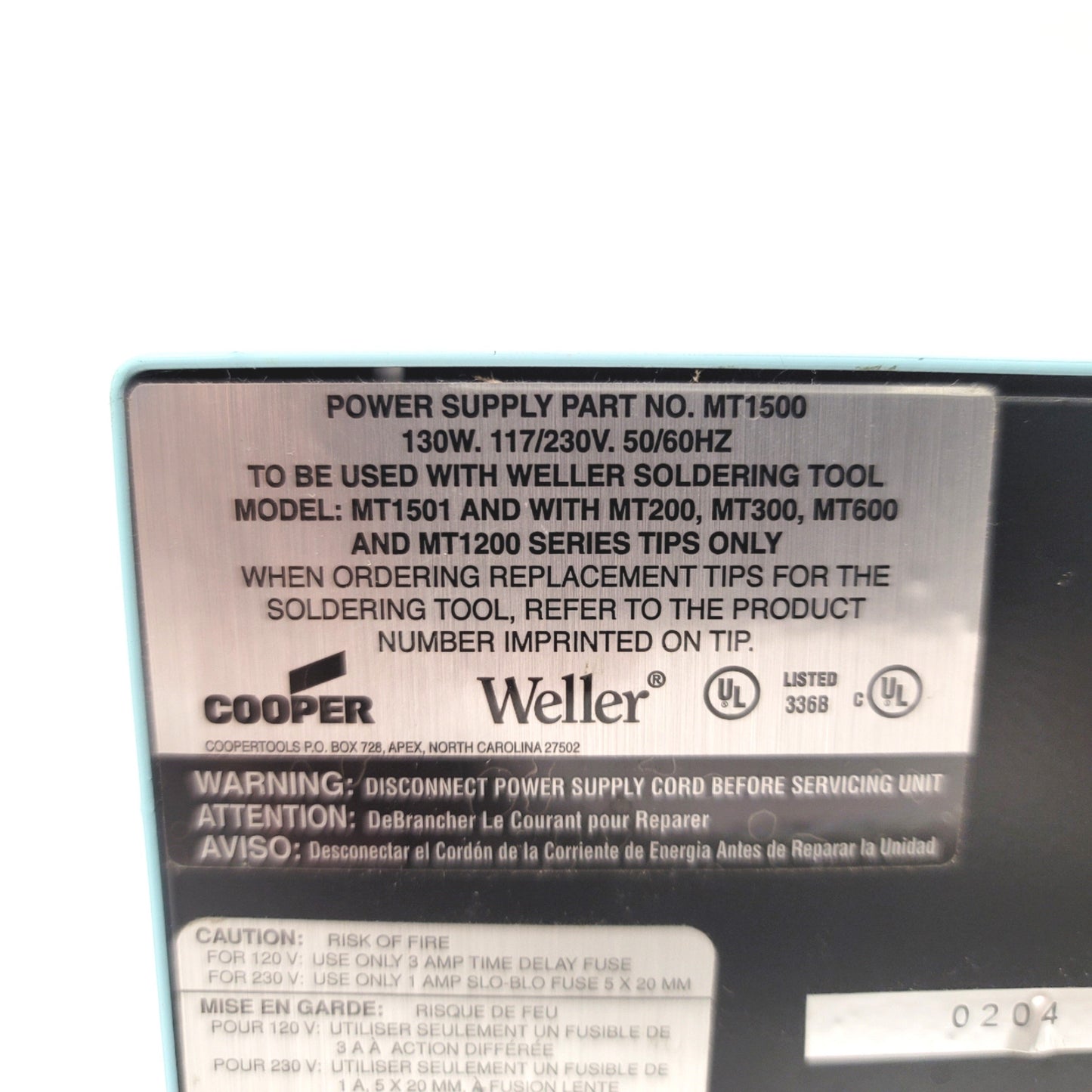 Used Weller MT1500 Micro Touch Soldering Station With MT1501 400-800°F, 150W, 120VAC