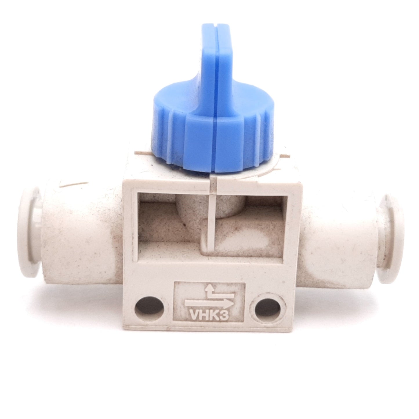 Used Lot of 3 SMC VHK3-08F-08F Finger Valve, Connections: 8mm Tube, 1.0MPa Max