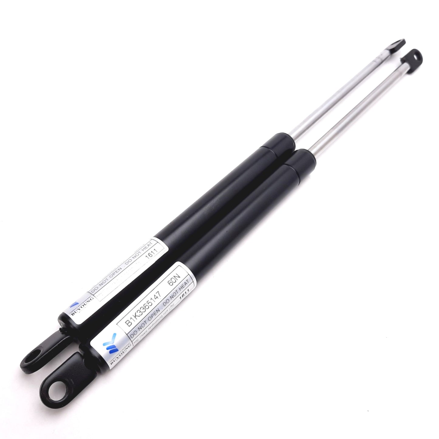 Used Lot of 2 Buyoung B1K3365147 Gas Spring, Force: 60N, Stroke: 145mm, Piston: 15mm