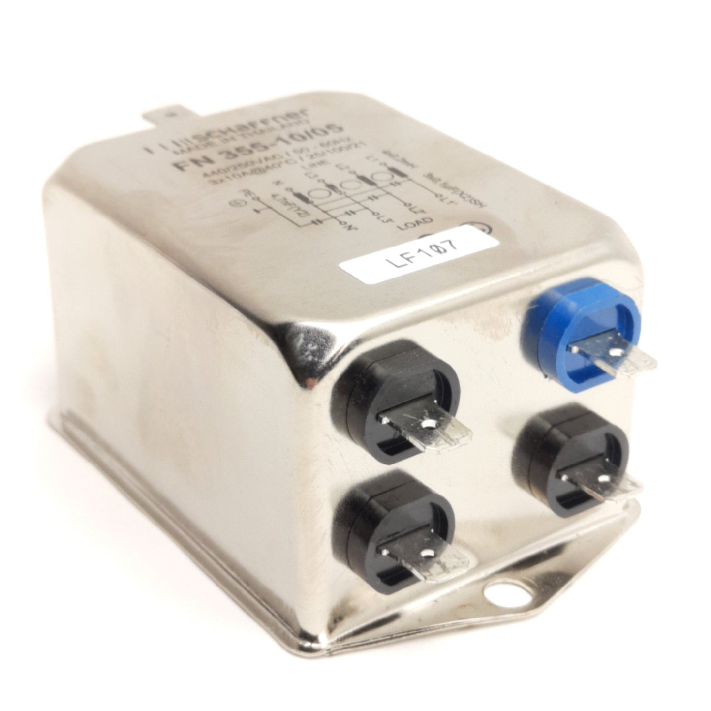 Used Schaffner FN355-10/05 EMC/EMI Line Filter 3-Phase, 10A 440V AC, DC To 400Hz Freq