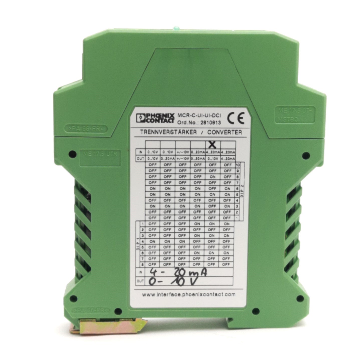 Used Phoenix MCR-C-UI-UI-DCI (2810913) Signal Conditioner Converter, 4-20mA to 0-10V