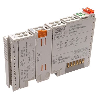 Used Wago 750-516 PLC Digital Output Module, 4-Channel, Rating: 24VDC 0.5A