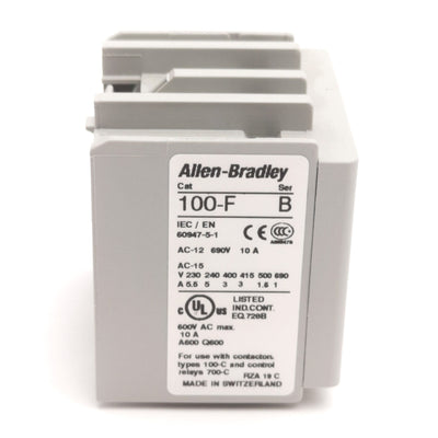 Used Allen Bradley 100-FC31 Auxiliary Contact Block, 3NO / 1NC, 600V AC 10A Max