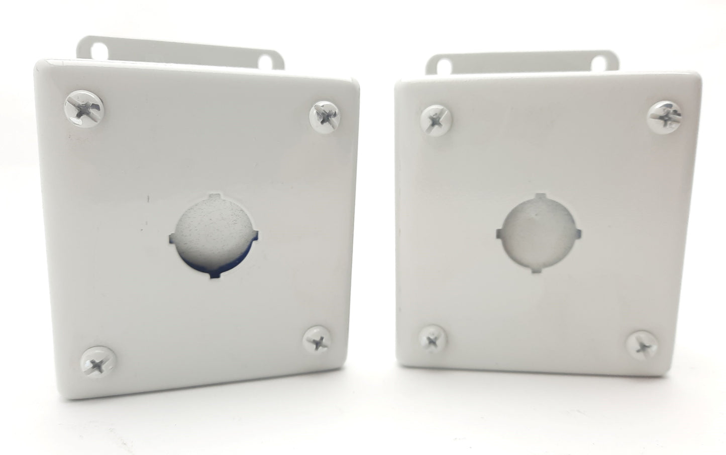 Used Lot of 2 Hoffman E1PBG Pushbutton Switch Enclosures, Ø22.5mm, 3.5 x 3.25 x 2.75"