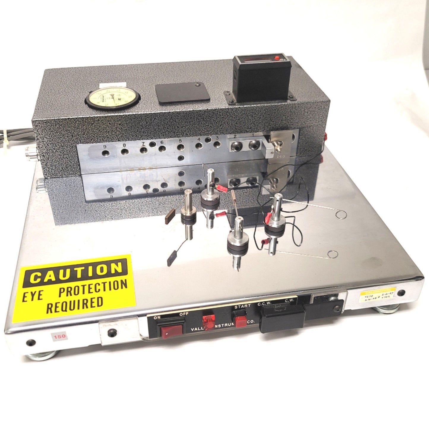 Used Valley Instruments 100.40 Rotating Beam Wire Fatigue Tester 0.002-0.04", 115VAC