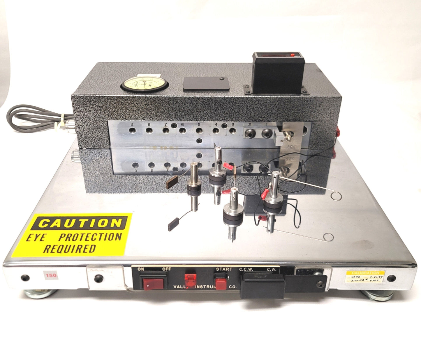 Used Valley Instruments 100.40 Rotating Beam Wire Fatigue Tester 0.002-0.04", 115VAC