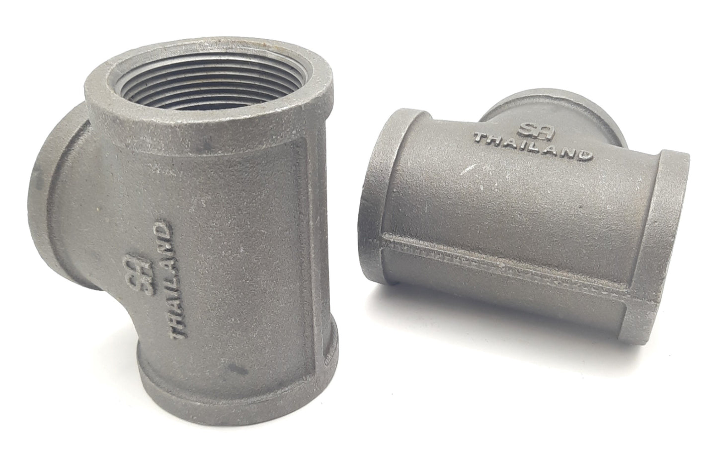 Used Lot of 2 Siam Pipe Fitting Tee 2-1/2" NPT Female Thread, 5-1/2" Length