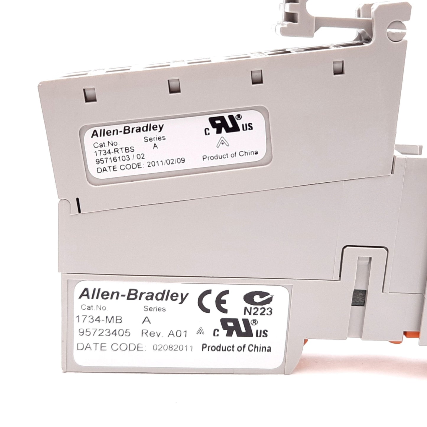 Used Allen Bradley 1734-MB PLC Mounting Base, With 1734-RTBS Terminal Block