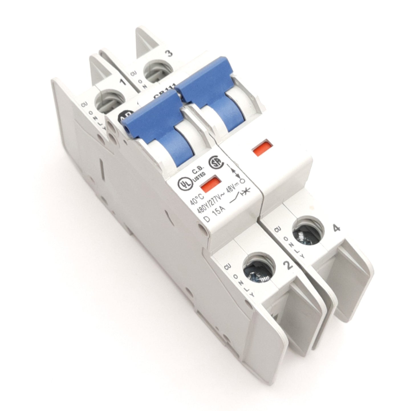 Used Allen Bradley 1489-A2D150 Circuit Breaker, 2-Pole, Rating: 480Y/277VAC/48VDC 15A