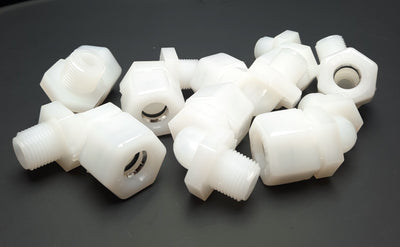 New Lot of 8 Parker N8ME6 Fast & Tite Thermoplastic Male Elbow 1/2" Tube, 3/8" NPT