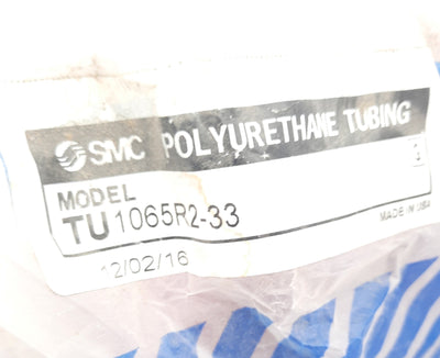 New SMC TU1065R2-33 Polyurethane Tubing Clear Red 100Ft, 10mm O.D, 6.5I.D