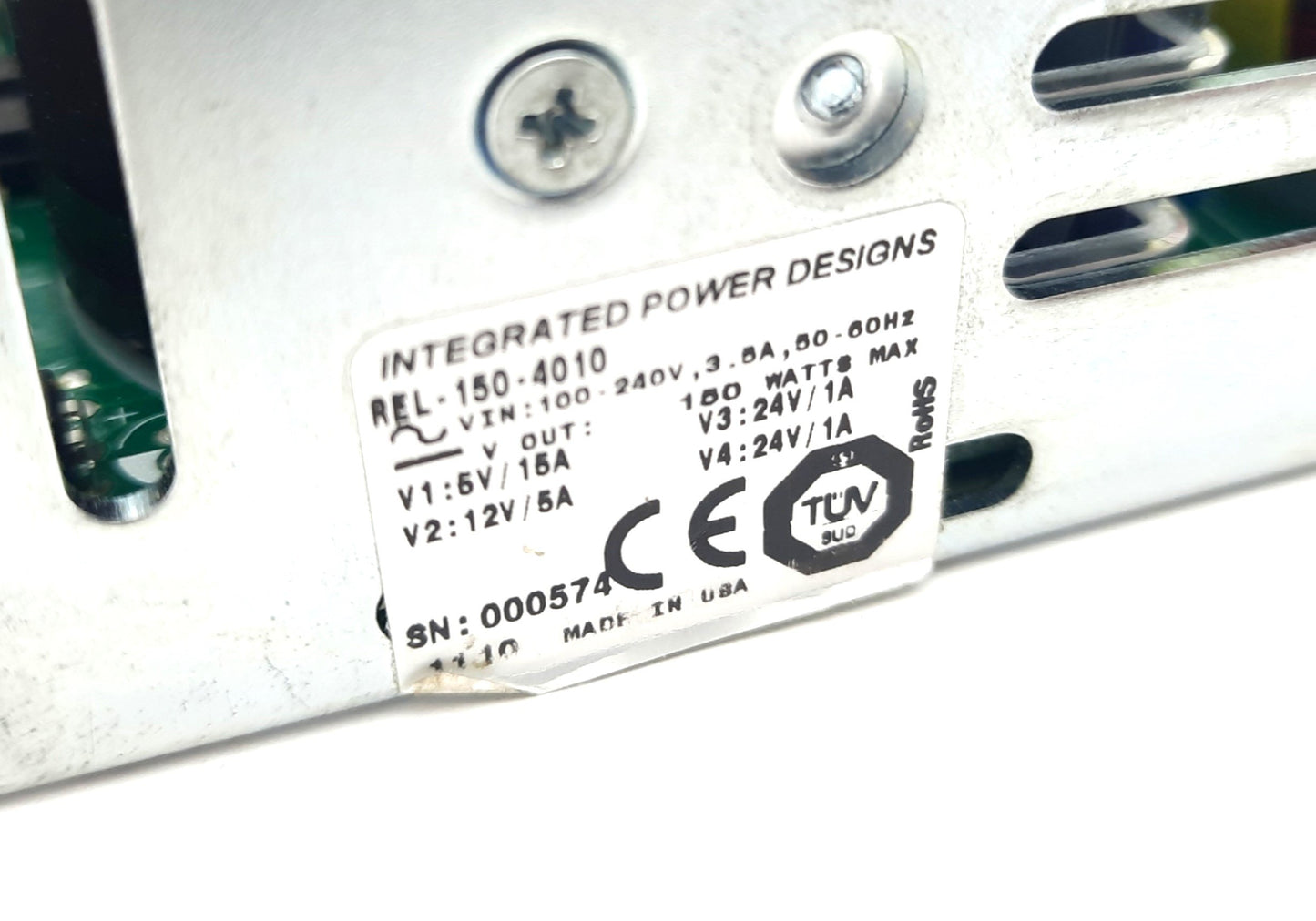 Used Integrated Power Designs REL-150-4010 Quad Output Power Supply 150W 100-240VAC