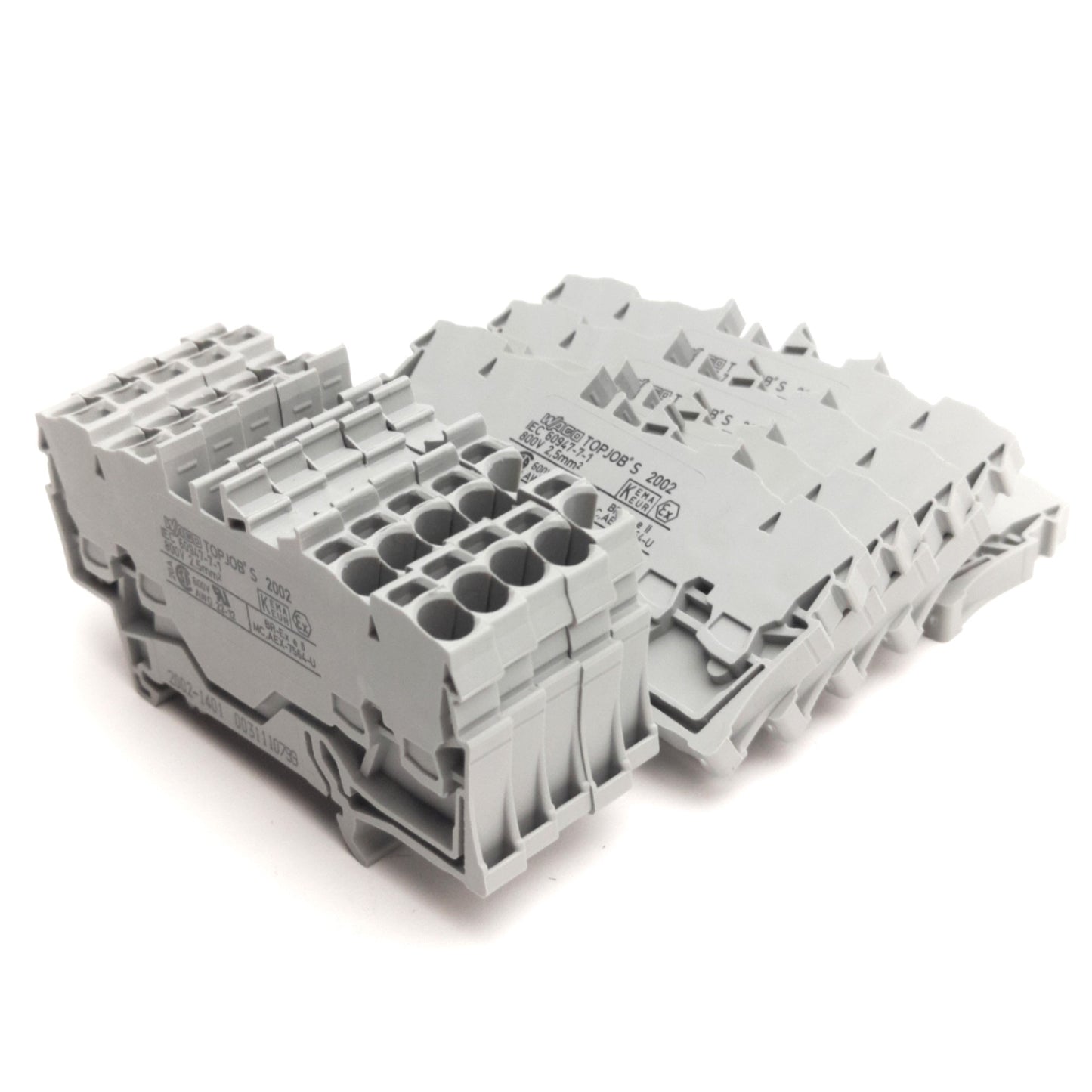 Used Lot of 10 Wago 2002-1401 TOP JOBS Terminal Blocks, Clamp Cage, 800V, 22-12AWG
