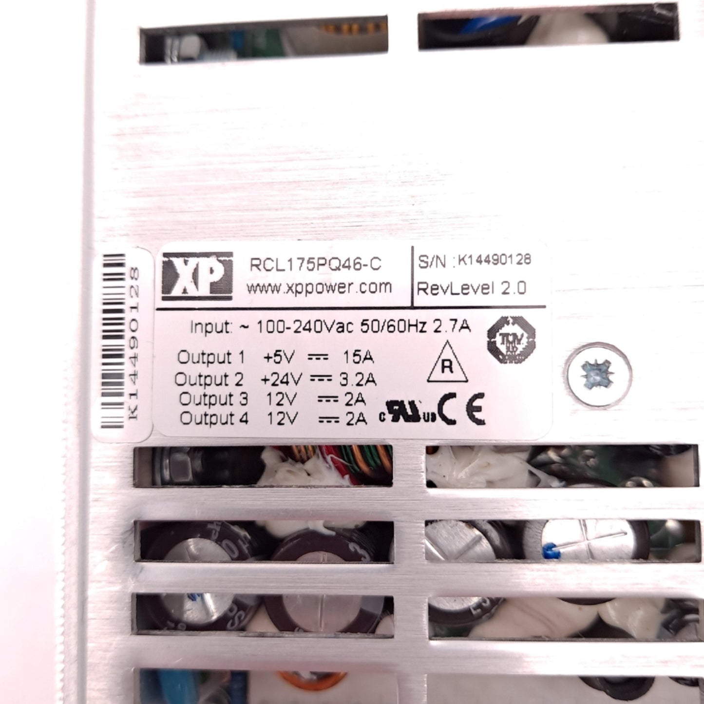 Used XP Power RCL175PQ46-C AC-DC Power Supply Input 100-240 VAC 50/60 Hz 2.7 A