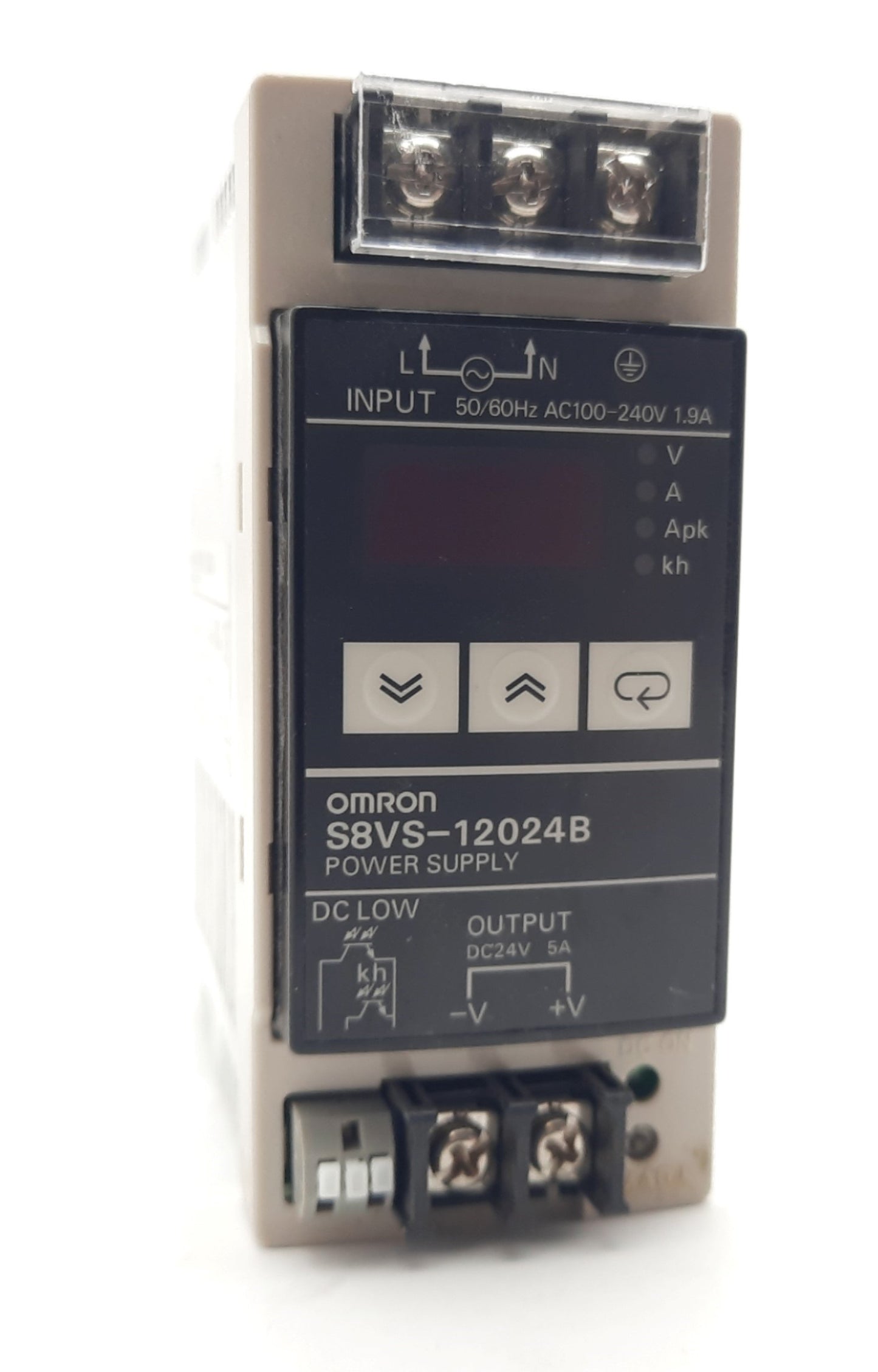 Used Omron S8VS-12024B Switch Mode Power Supply 100-240VAC In, 24VDC 5A Out 120W