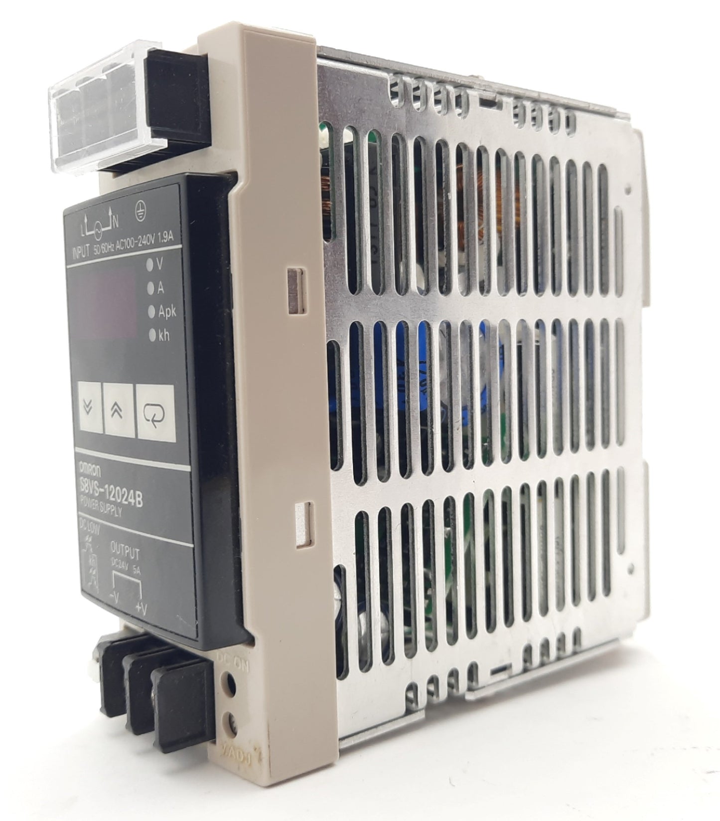 Used Omron S8VS-12024B Switch Mode Power Supply 100-240VAC In, 24VDC 5A Out 120W