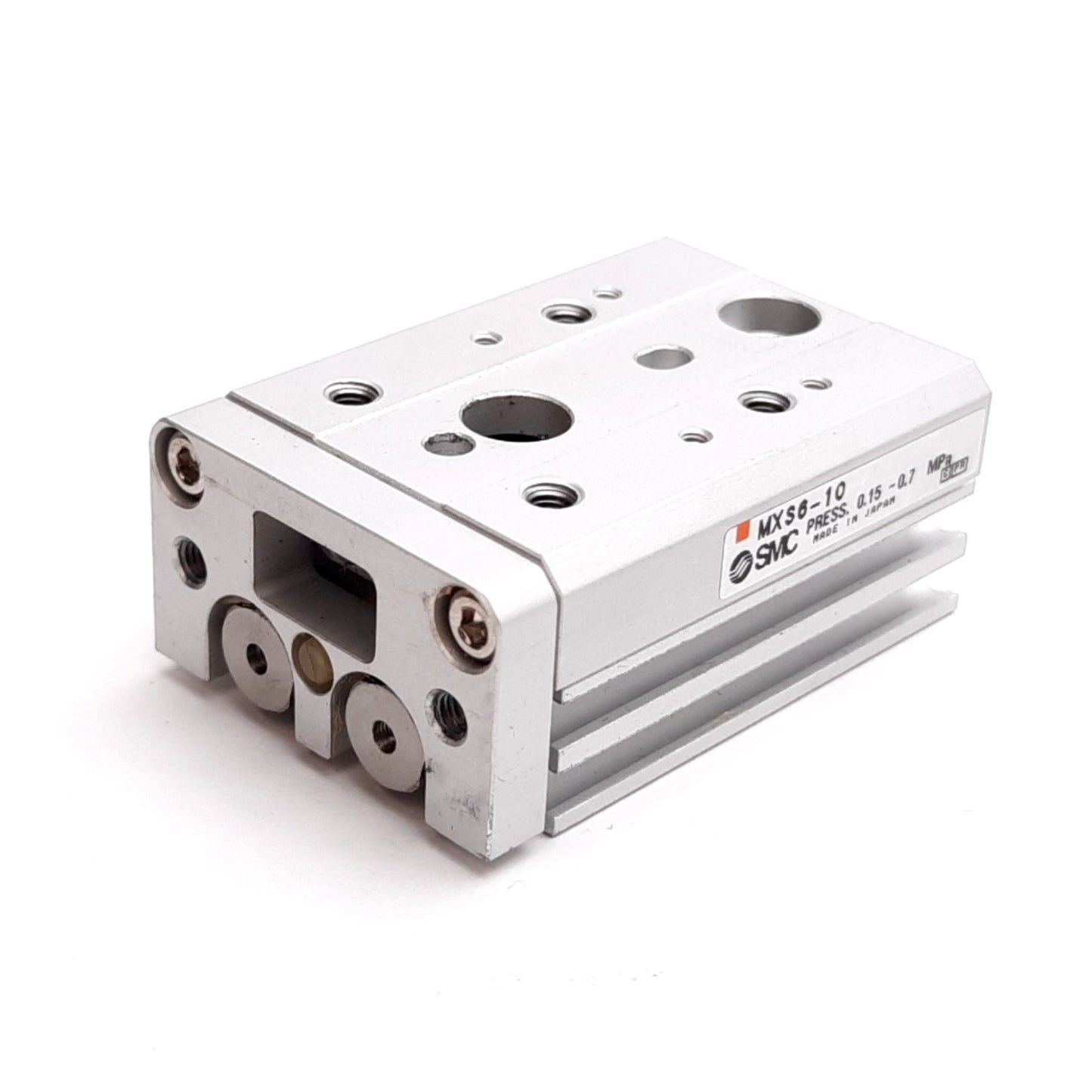 Used SMC MXS6-10 Pneumatic Slide Table, Bore: 6mm, Stroke: 10mm, Pressure 0.15-0.7MPa