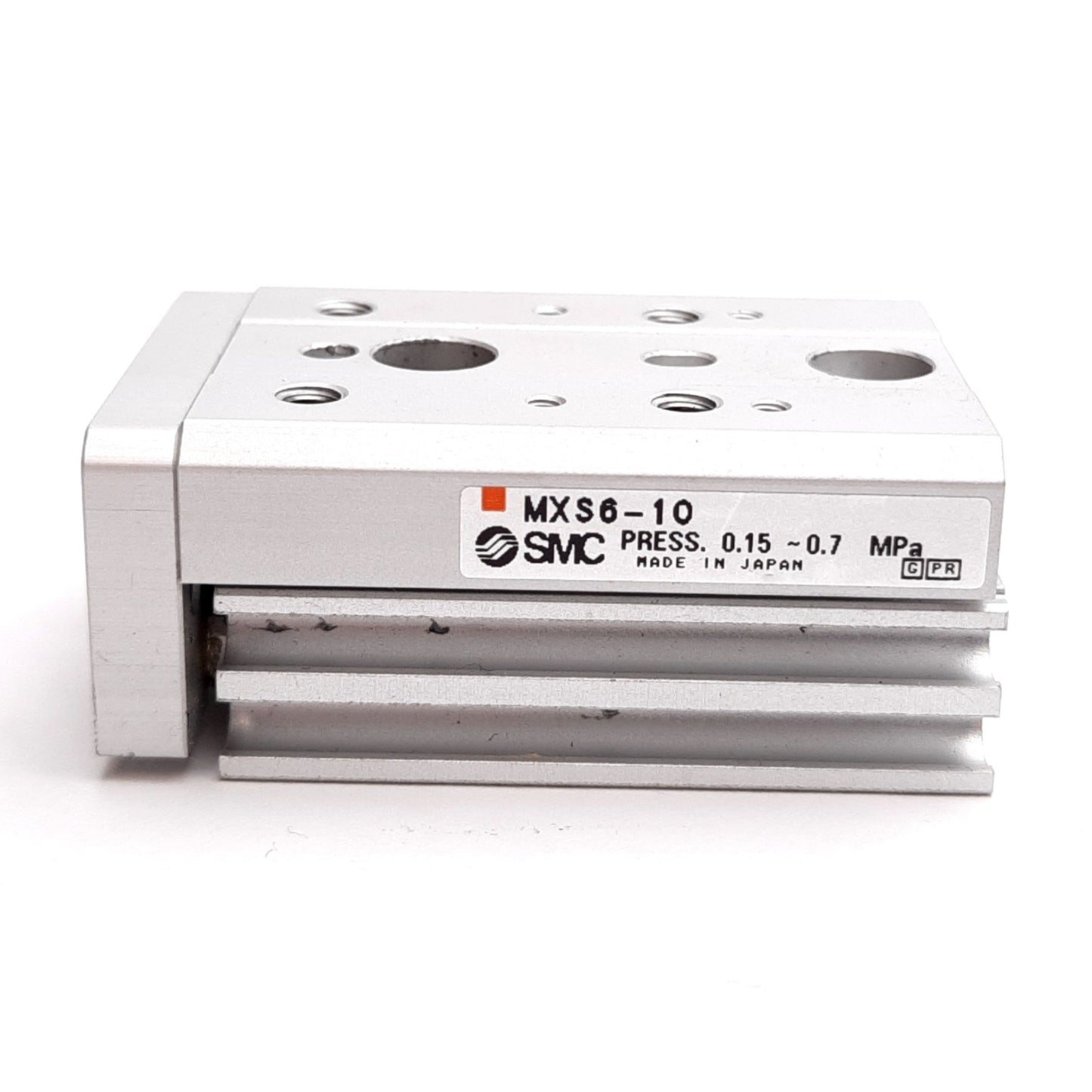 Used SMC MXS6-10 Pneumatic Slide Table, Bore: 6mm, Stroke: 10mm, Pressure 0.15-0.7MPa