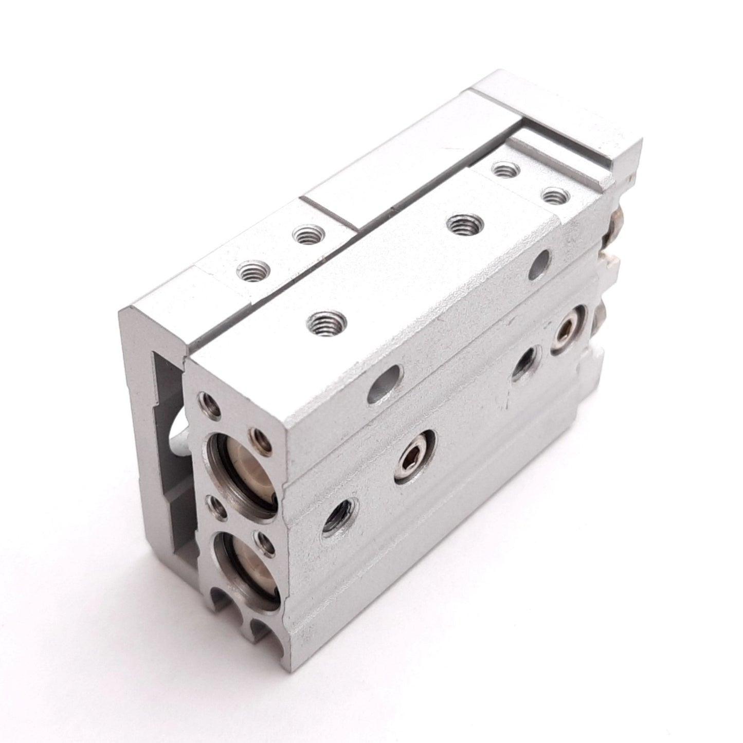 Used SMC MXS6-10 Pneumatic Slide Table, Bore: 6mm, Stroke: 10mm, Pressure 0.15-0.7MPa