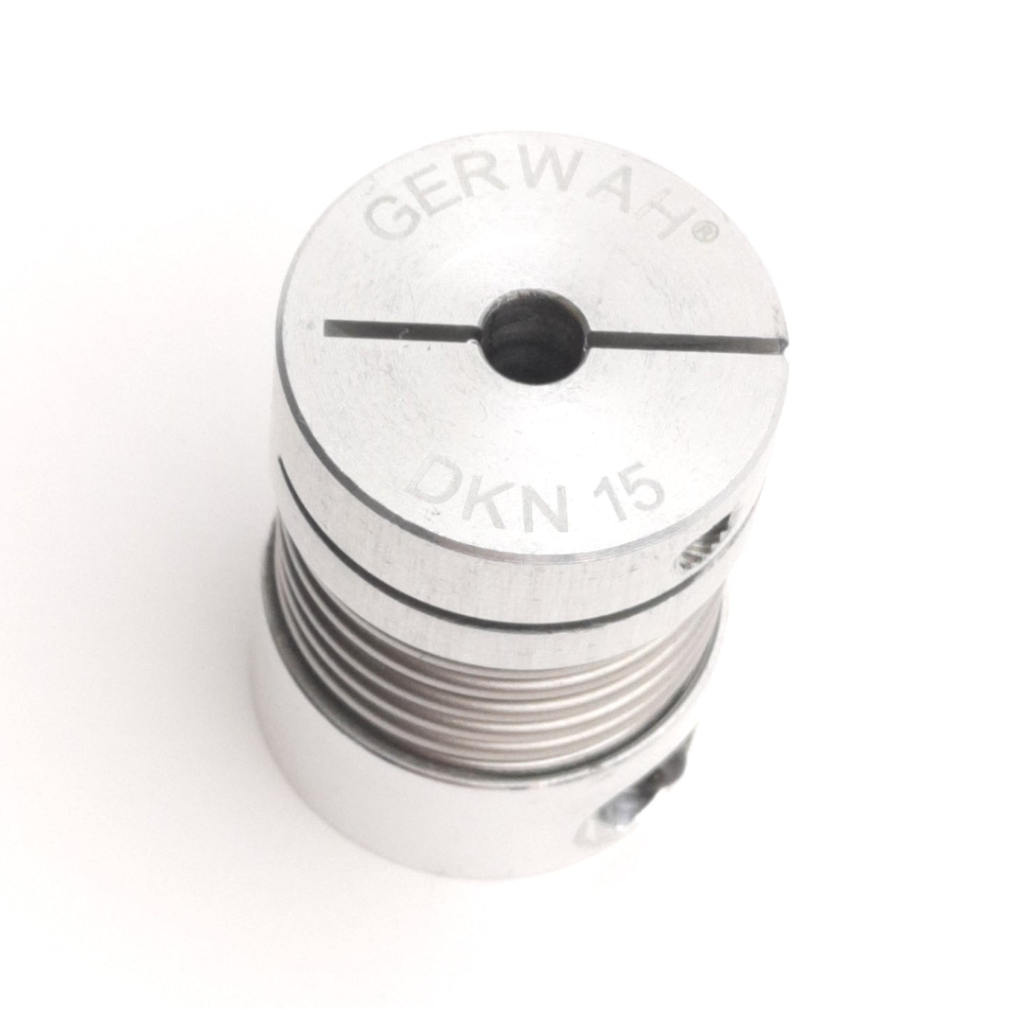 Used Gerwah DKN15-28-4mm-3/8" Metal Bellows Coupling, 3/8" x 4mm Bore, 20mm OD