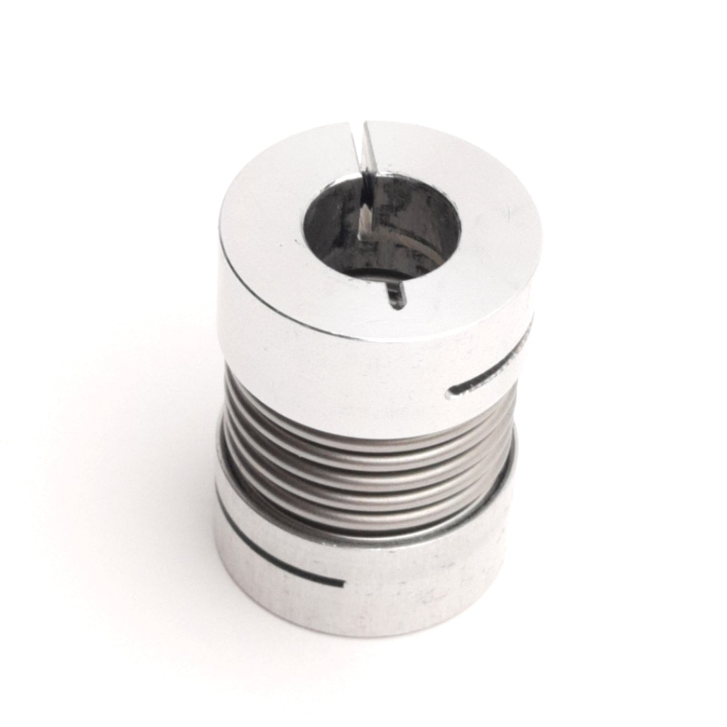 Used Gerwah DKN15-28-4mm-3/8" Metal Bellows Coupling, 3/8" x 4mm Bore, 20mm OD