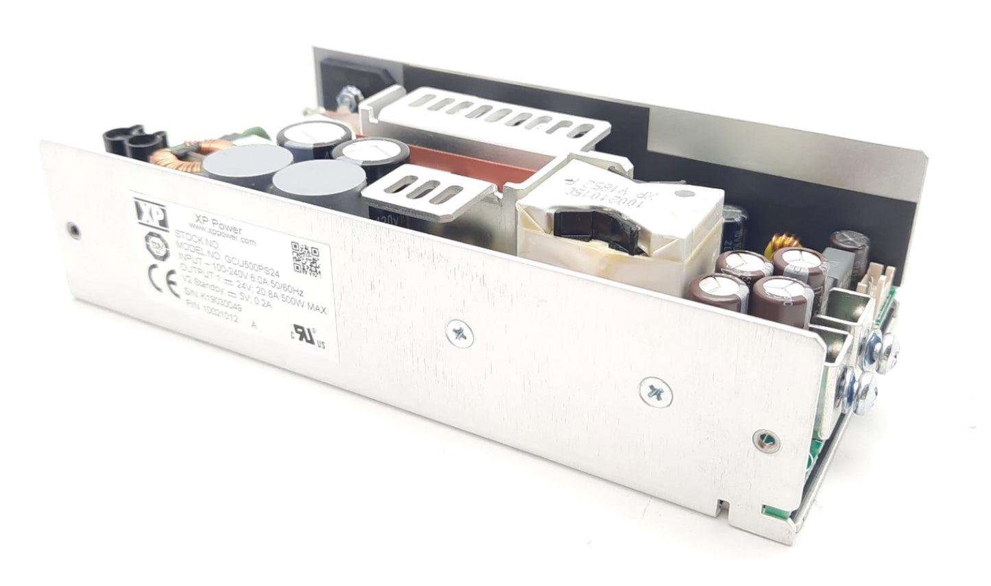 Used XP Power GCU500PS24 AC/DC Power Supply 100-240VAC 6.0A, 24VDC 20A 500W
