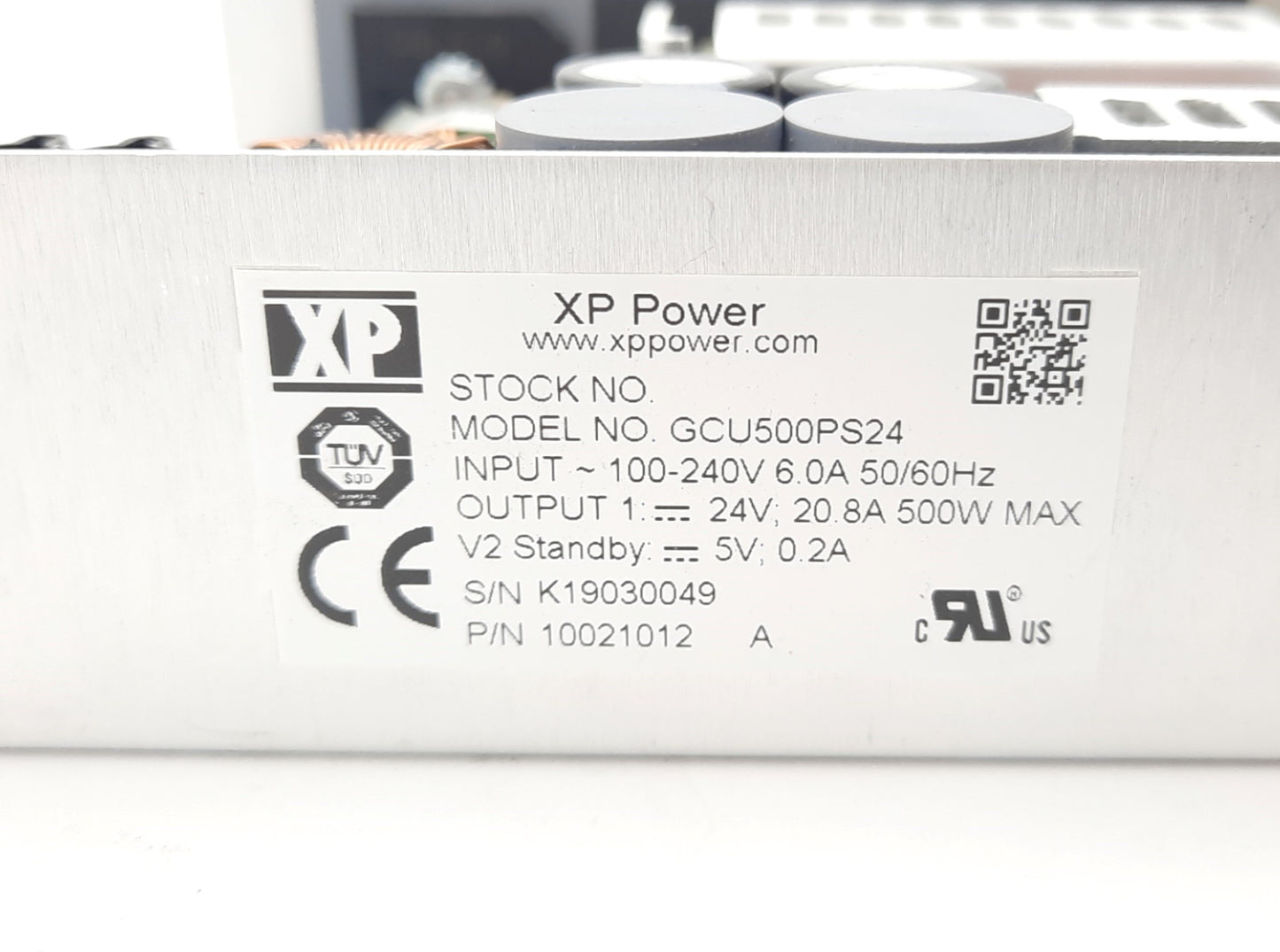 Used XP Power GCU500PS24 AC/DC Power Supply 100-240VAC 6.0A, 24VDC 20A 500W