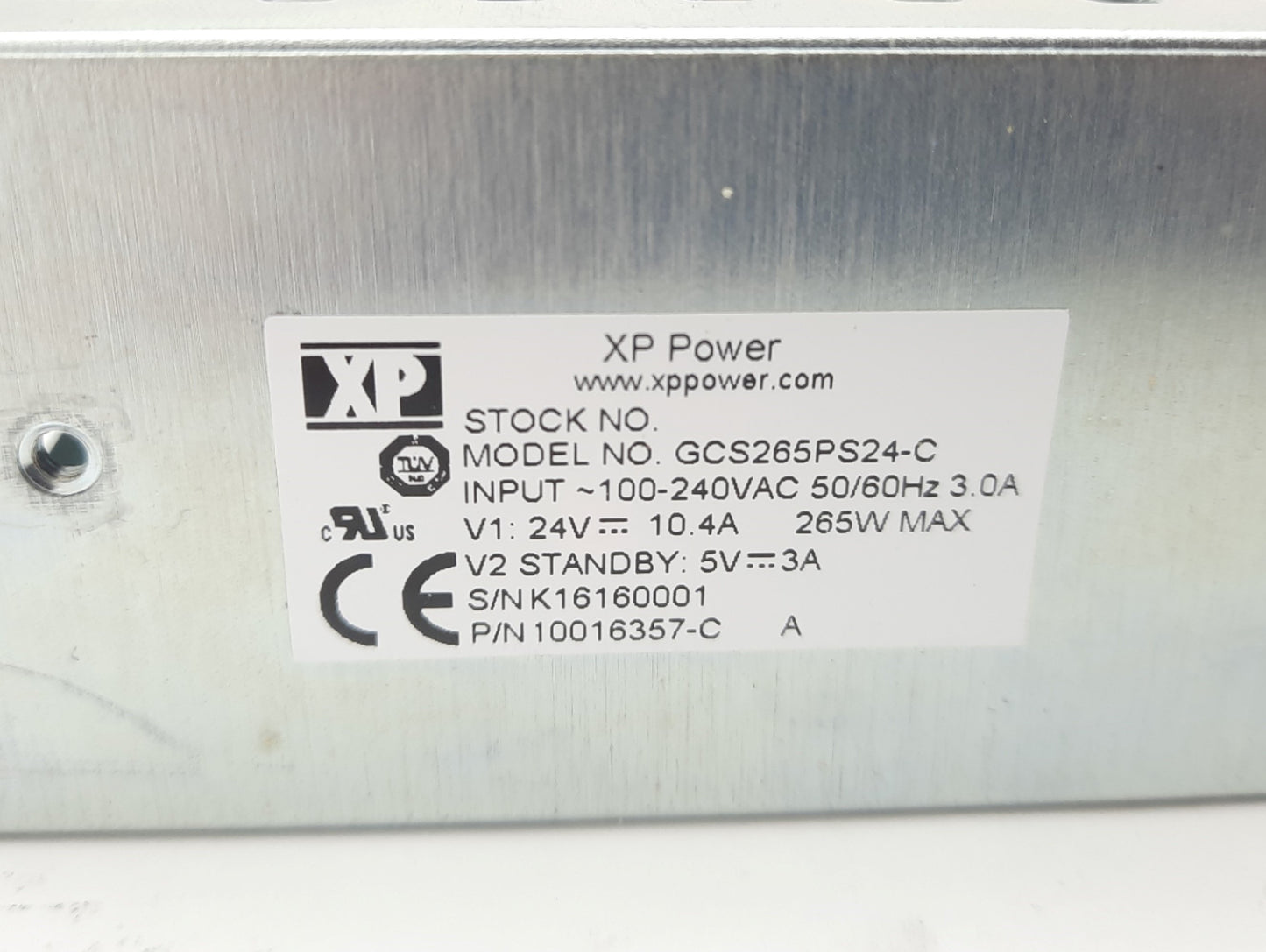 Used XP Power GCS265PS24-C Power Supply AC/DC 100-240VAC 3.0A, 24VDC, 10A, 264W