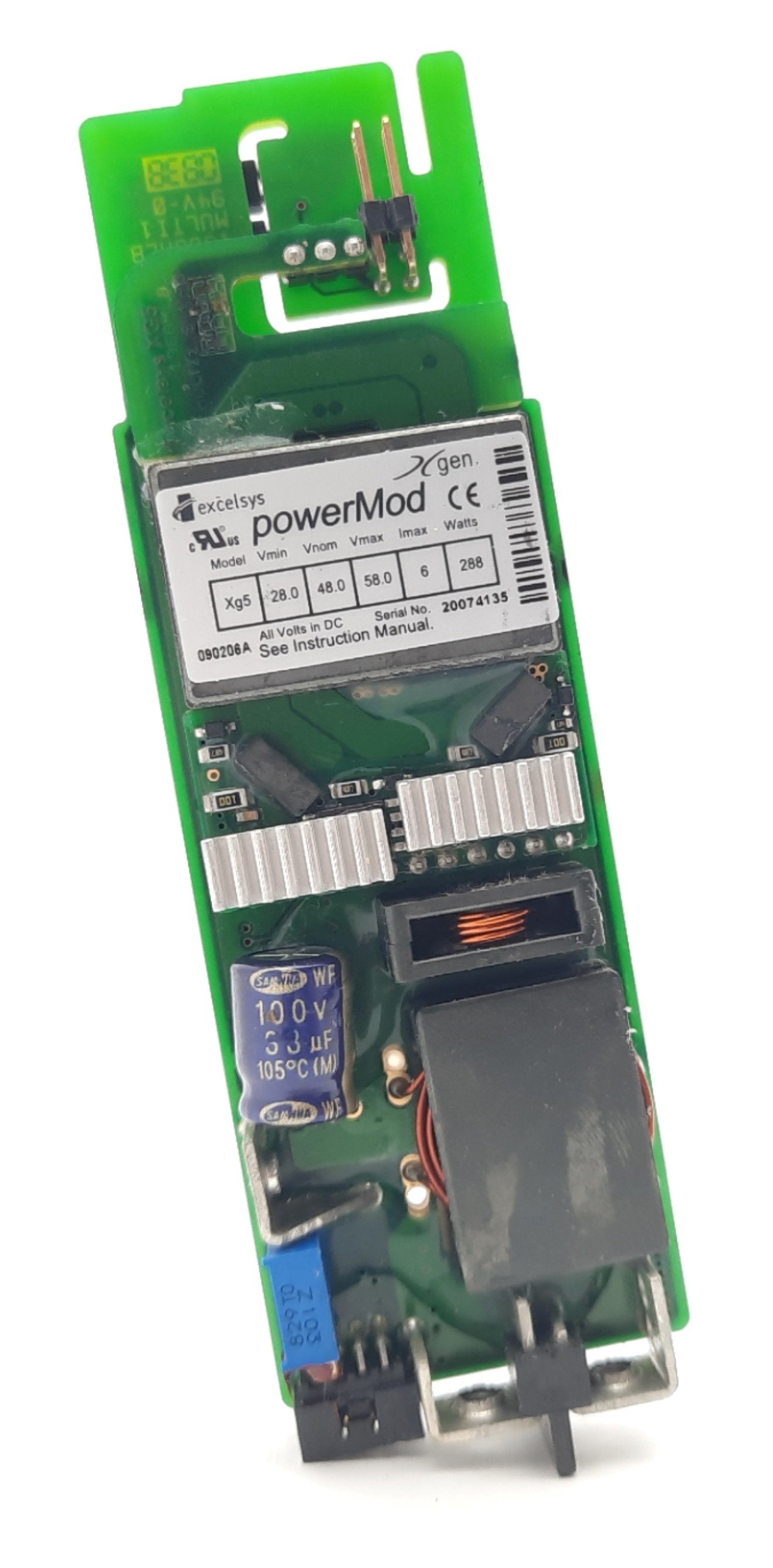 Used Excelsys PowerMod XG5 Switching Power Supply AC/DC 100-240VAC, 48VDC 6A, 288W