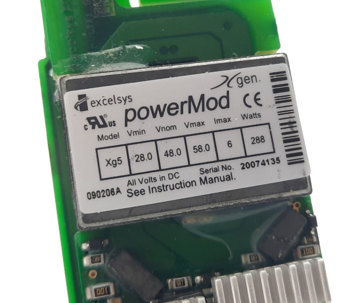 Used Excelsys PowerMod XG5 Switching Power Supply AC/DC 100-240VAC, 48VDC 6A, 288W