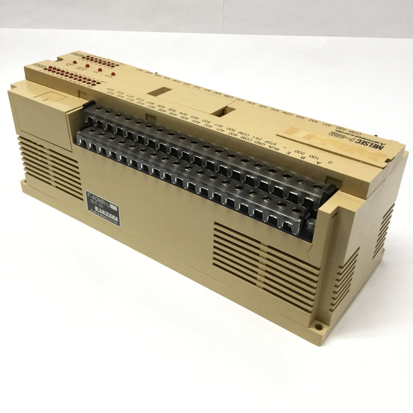 Used Mitsubishi F-40MR-U PLC Programmable Controller 24 In/16 Out Relay, 110/120VAC