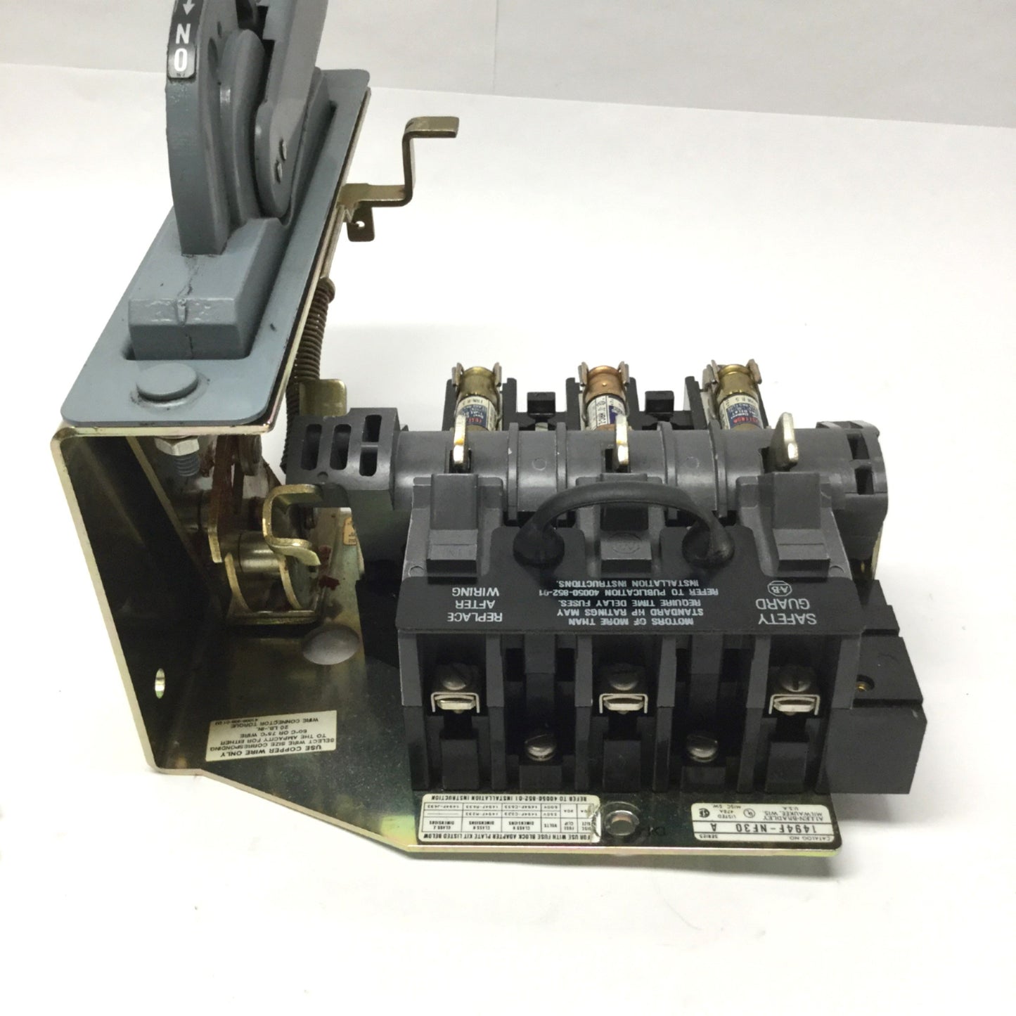 Used Allen Bradley 1494F-NF30 Fusible Disconnect Switch w/ C233 Class H Fuse Block