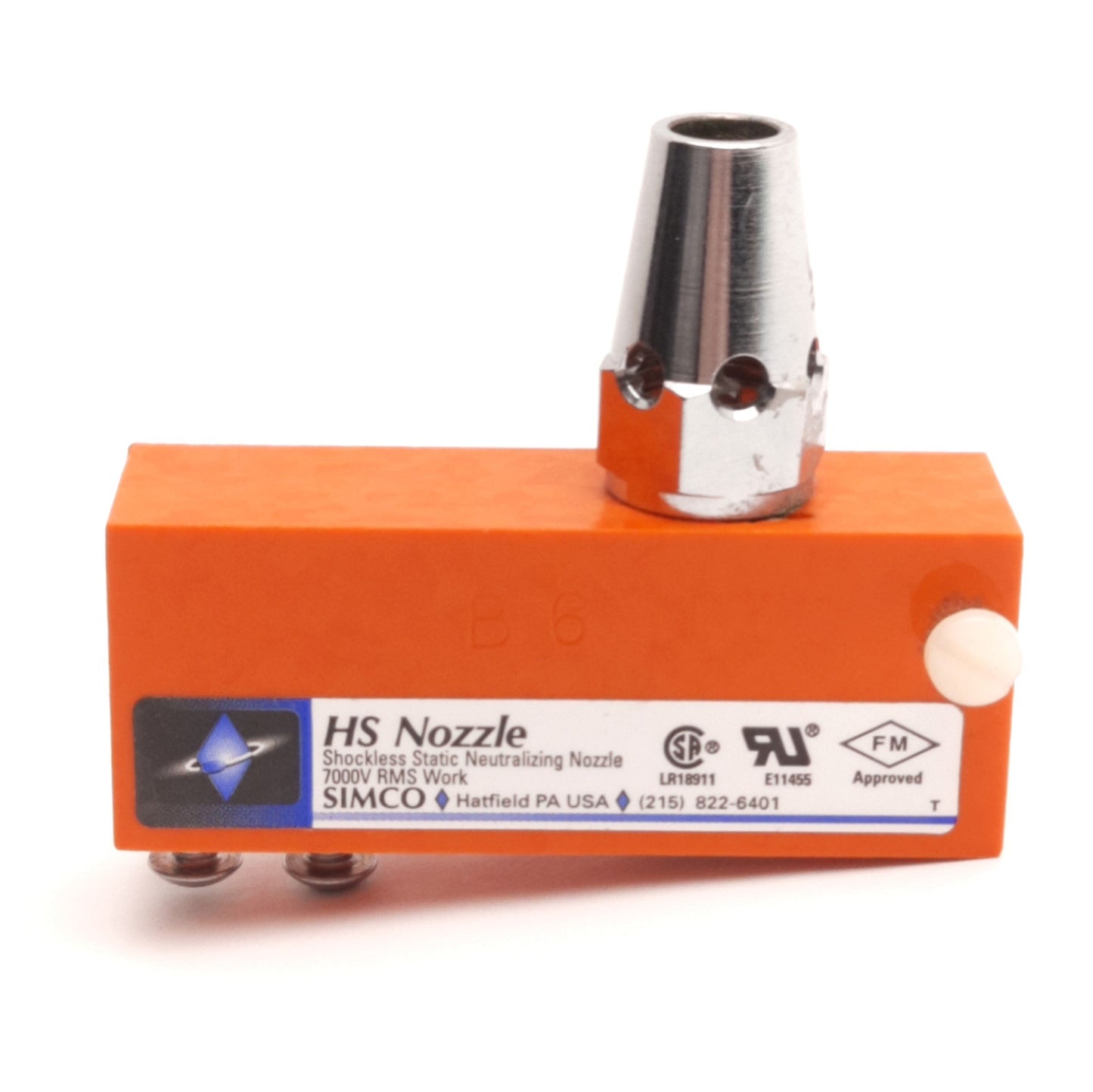 Used Simco Type HS Shockless Ionizing Air Nozzle & Body, 7000V AC, 10" WD, 15-100Psi