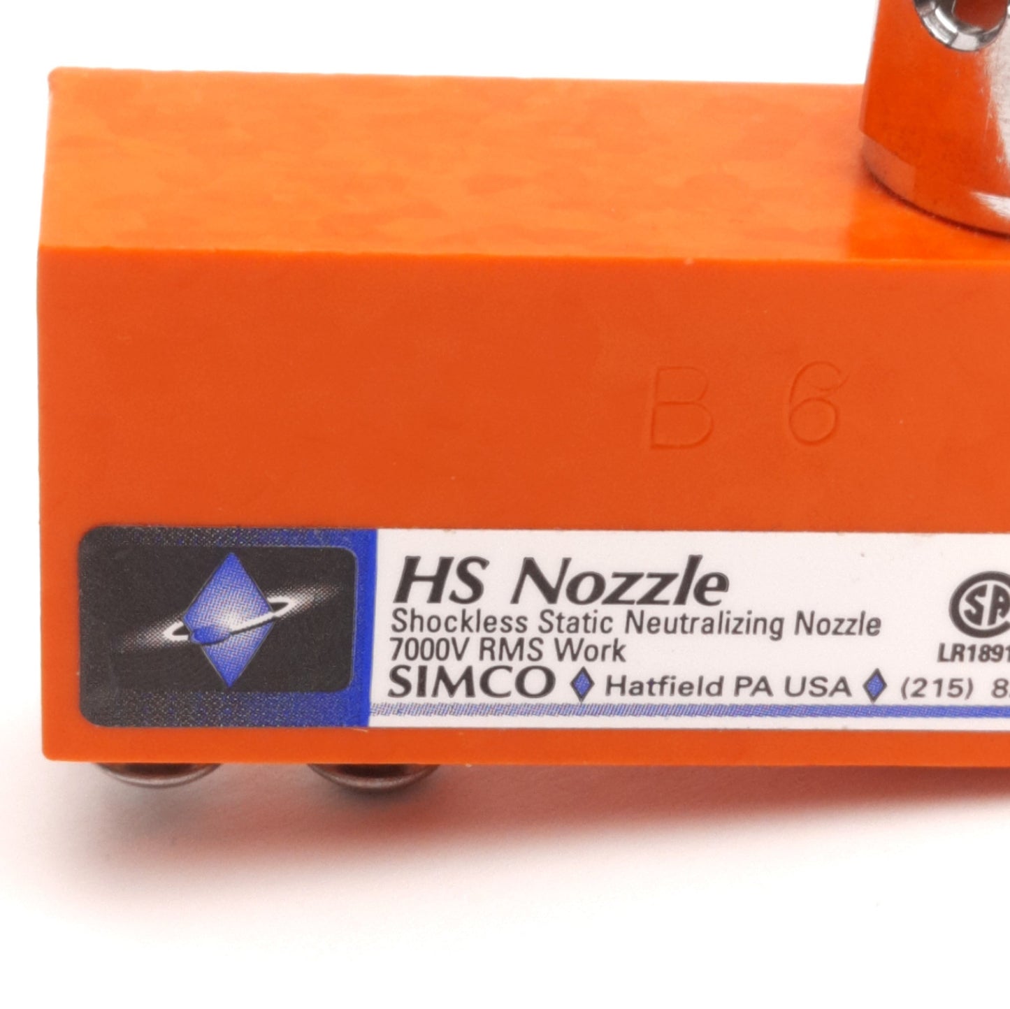 Used Simco Type HS Shockless Ionizing Air Nozzle & Body, 7000V AC, 10" WD, 15-100Psi