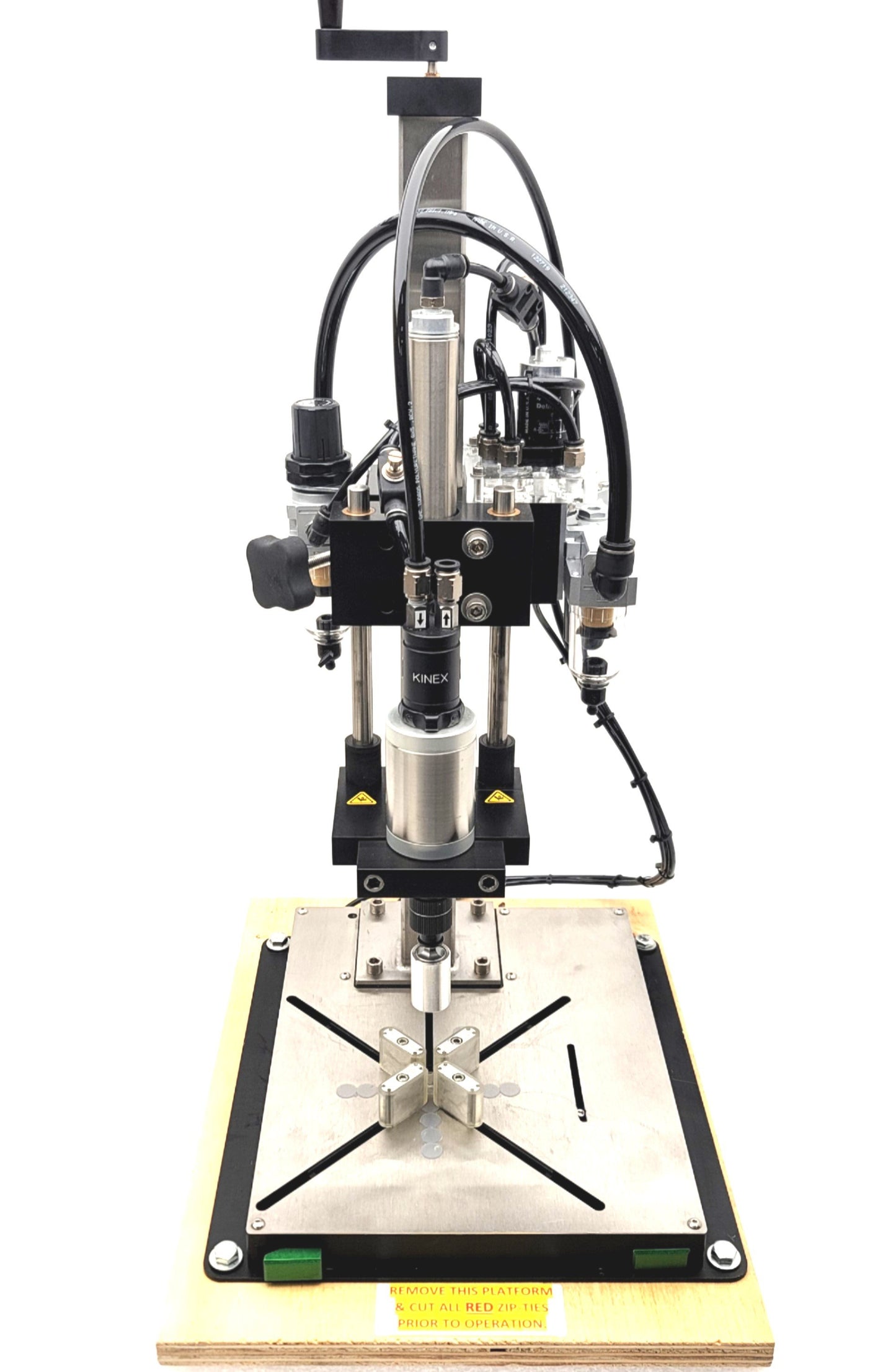 Used Kinex SA-1000 Semi-Automatic Benchtop Capping Machine 10-130mm Caps, 0-250inlbs