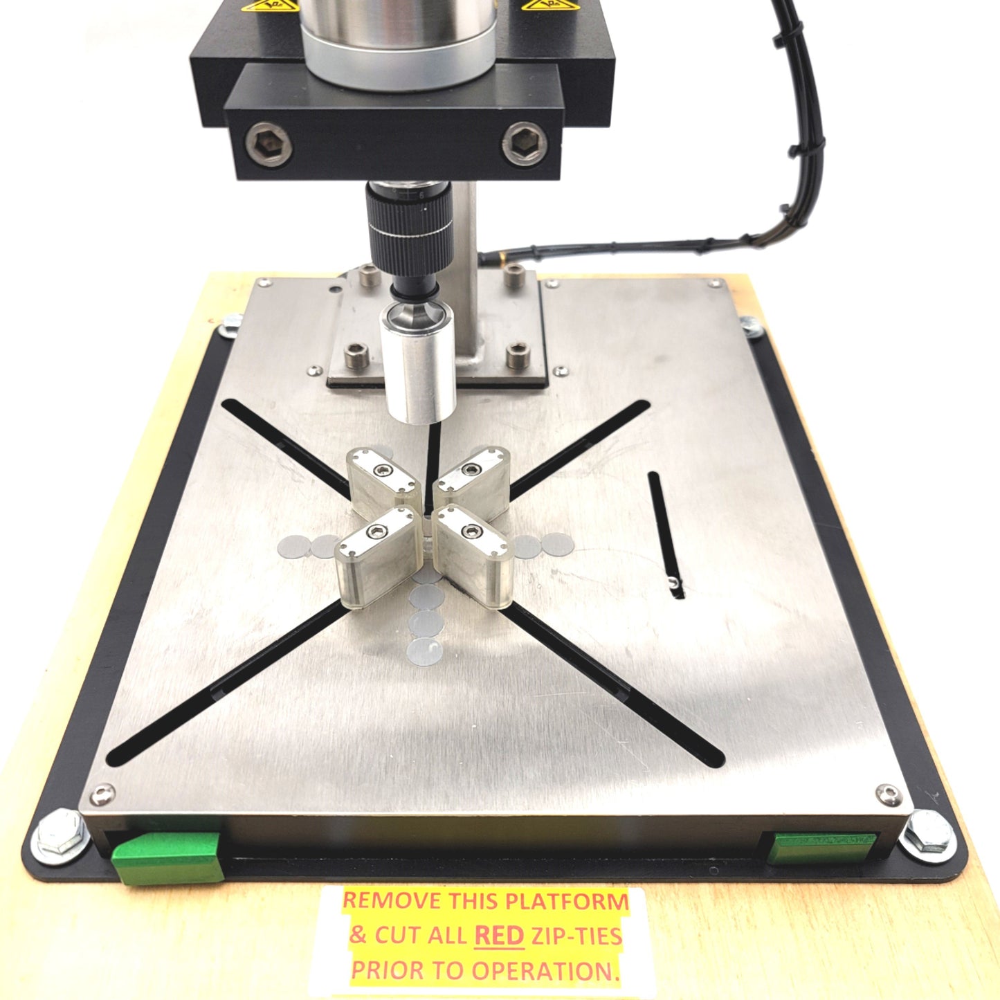 Used Kinex SA-1000 Semi-Automatic Benchtop Capping Machine 10-130mm Caps, 0-250inlbs