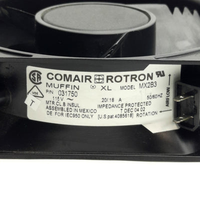 Used Comair Rotron MX2B3 031750 Muffin XL Fan, 120V AC, 120x39mm, 3100RPM, 105CFM