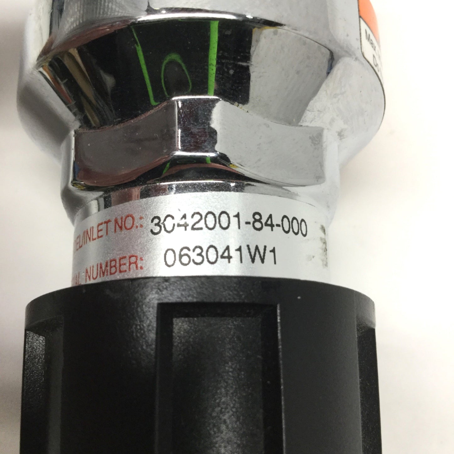 Used Concoa 3042001-84-000 Gas Regulator, 3000psi Max Inlet, 0-50psi Out, 1/4" NPT