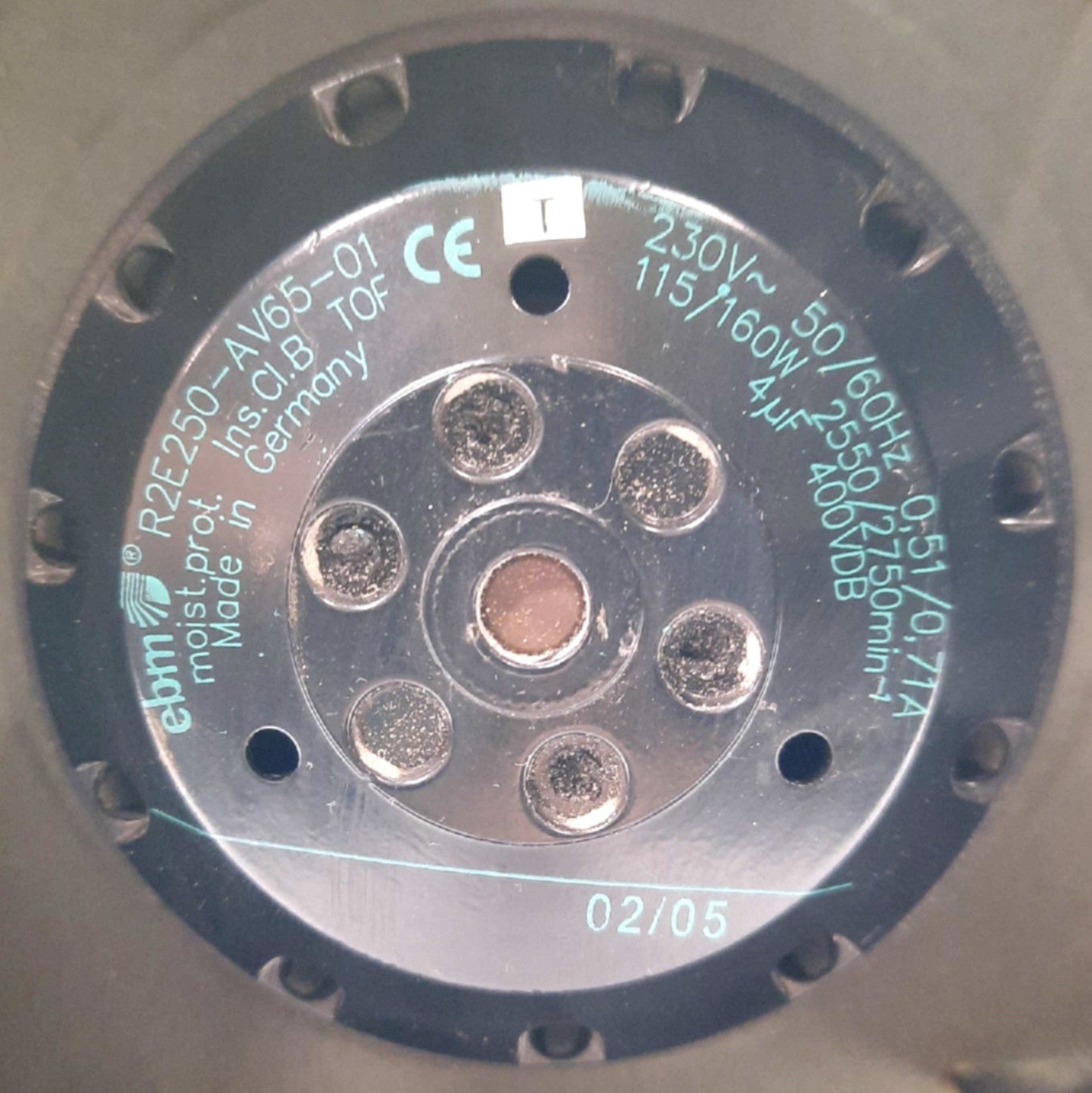 Used EBM Papst R2E250-AV65-01 AC Centrifugal Fan 250 x 89mm 2750RPM 3PH 230VAC 0.71A