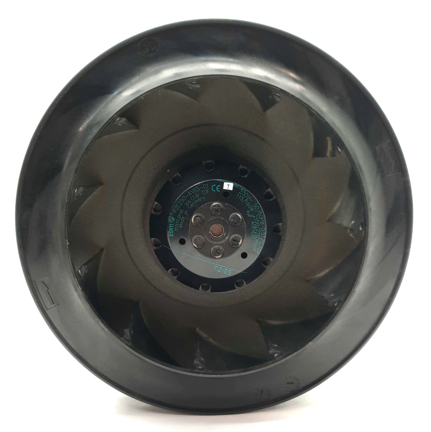 Used EBM Papst R2E250-AV65-01 AC Centrifugal Fan 250 x 89mm 2750RPM 3PH 230VAC 0.71A