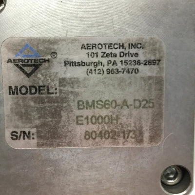Used Aerotech BMS60-A-D25-E1000H Servo Motor .33Nm, 4000RPM, 1000ppr Encoder, NEMA 23