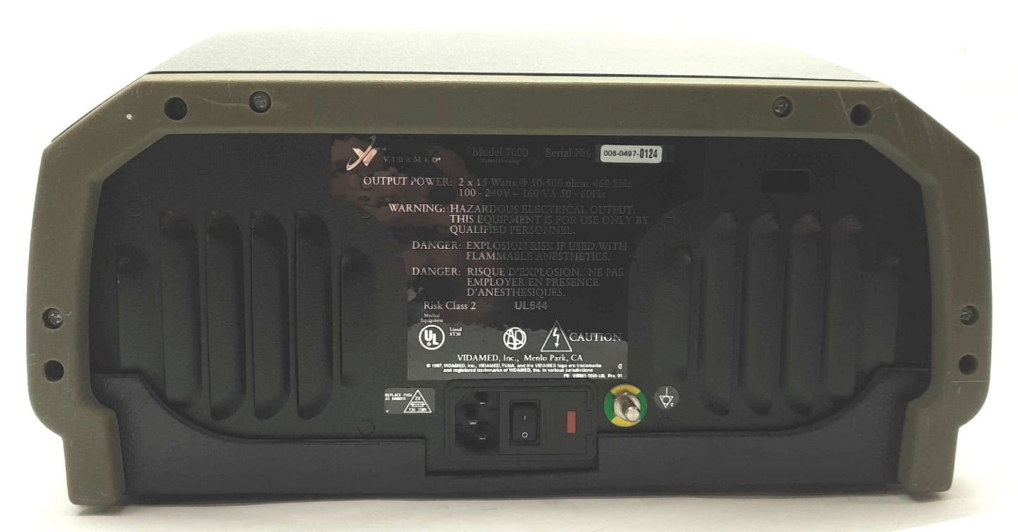 Used VidaMed 7600 TUNA Computer & RF Generator, 30W 470kHz, Windows 95, 100-240VAC