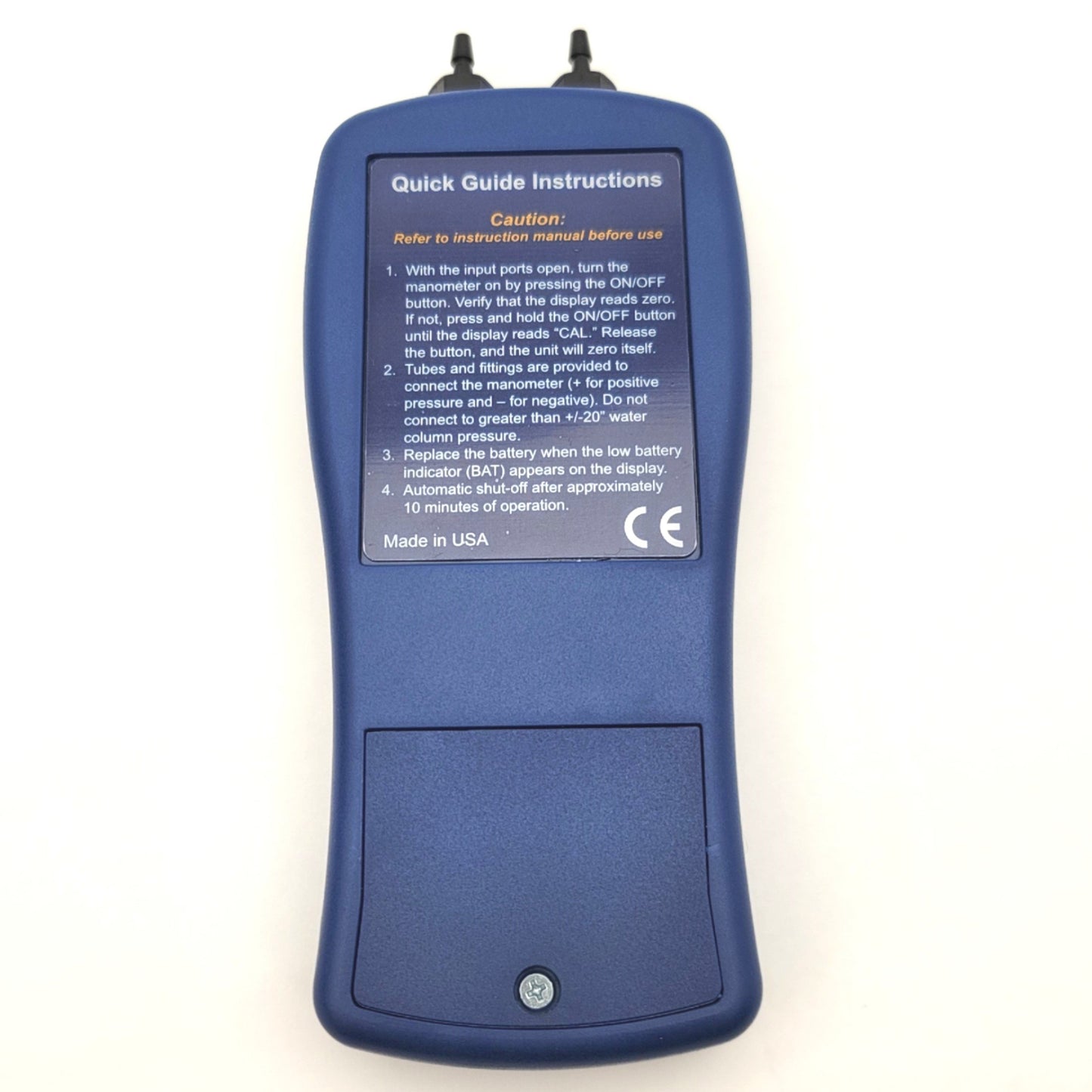 New – Open box Yellow Jacket 78052 Dual Port Manometer +19.95" To -19.95" Inches Of Water