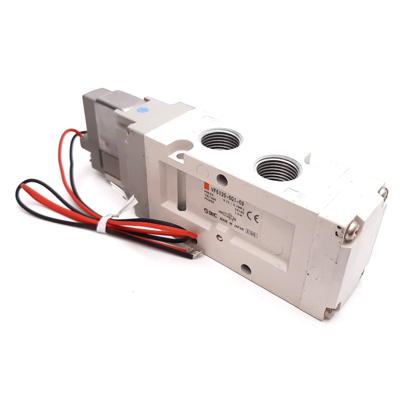 Used SMC VF5120-5G1-03 Solenoid Valve, 2-Position 5-Port, 24VDC, 0.15-0.7MPa, Rc3/8